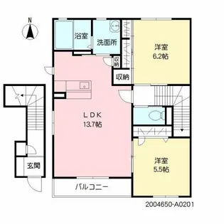 シャーメゾン見晴台A棟【2階】の間取り
