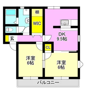 ラ・ポールI【2階】の間取り
