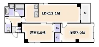 レジデンスJUKO(ジュコ)【5階】の間取り