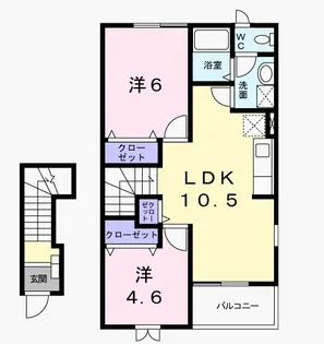 エレガンシア B棟【2階】の間取り