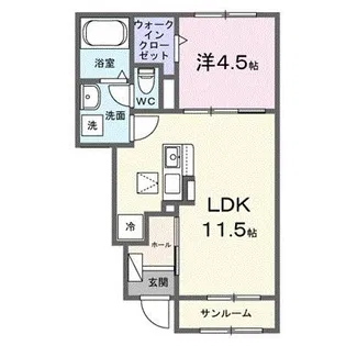 サングレード加古川【1階】の間取り