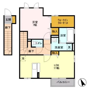 D-ROOM サンホープ倉 A201【2階】の間取り