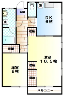 コーポアストリア A棟【2階】の間取り