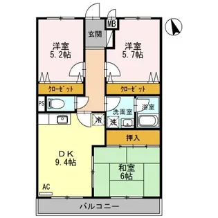 脇マンション塩焼【2階】の間取り