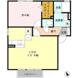 サンモールB【1階】の間取り