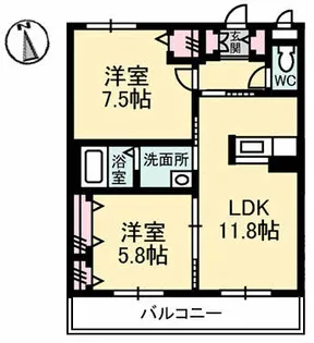 徳島県徳島市大和町1【マンション】の間取り