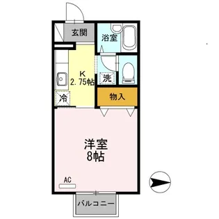 愛媛県新居浜市中萩町【アパート】の間取り