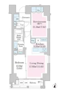 南麻布レジデンス【6階】の間取り