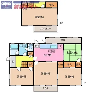 三重県津市河芸町上野【一戸建】の間取り