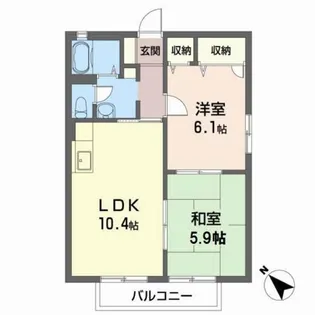 サンカーサ矢三【1階】の間取り