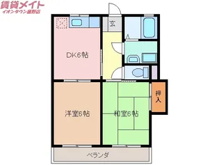 ラポアールK【2階】の間取り