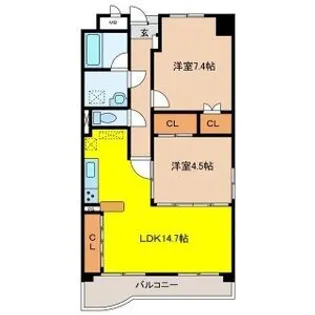 ジーニアス【7階】の間取り