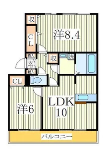 ベルレージュB【1階】の間取り