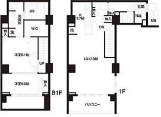 レジディア白金高輪【1階】の間取り