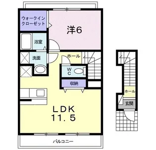 福島県福島市渡利字薬師町【アパート】の間取り