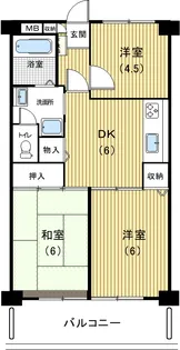 北野ハイツ【5階】の間取り