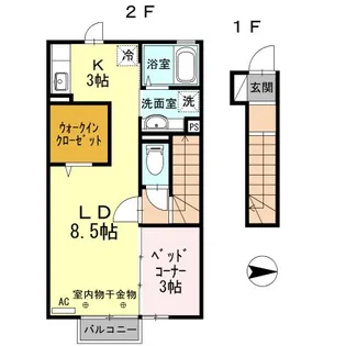 タスカータソルテ松島 A棟【2階】の間取り