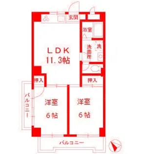 チェリーコート岡野【3階】の間取り