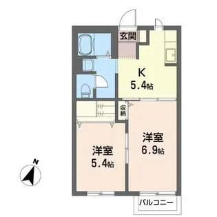 ビューハイツ山崎町 C【2階】の間取り