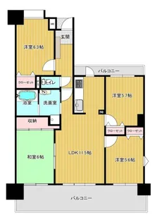 シティライフ大江【4階】の間取り