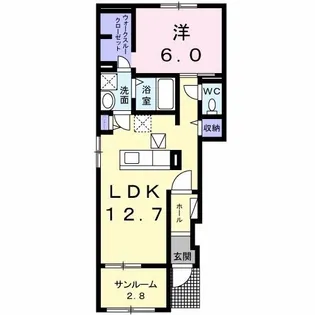 ヴィルドミール A【1階】の間取り