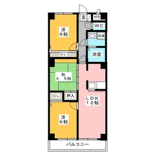 プレジデントモリス【3階】の間取り