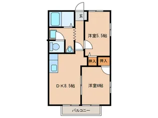 ハートホーム八ッ橋B【2階】の間取り