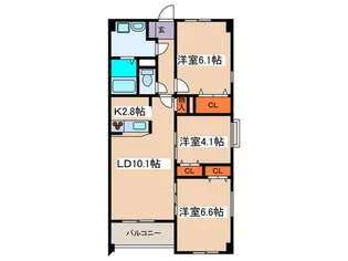 S-FORT青葉しらとり台【5階】の間取り