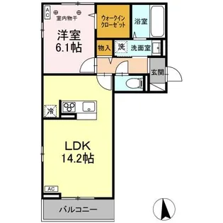 D-room南二番町B【1階】の間取り