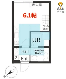 ハーミットクラブハウスROCCA(ロッカ)A棟【2階】の間取り