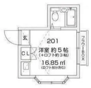 梶ヶ谷スチューデントパレスB【2階】の間取り