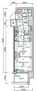 SQUARE CITY TSURUMIICHIBA(スクエアシティ鶴見【4階】の間取り