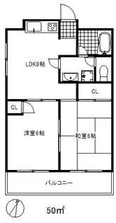 バルミー兵庫2【5階】の間取り