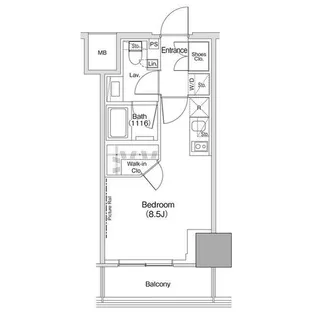 ザ・パークハビオ荏原中延駅前【4階】の間取り