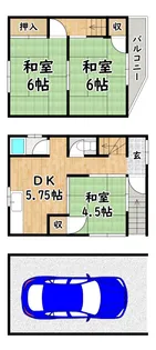大阪府東大阪市岩田町5【一戸建】の間取り