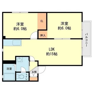 パインカーサ希みが丘 A棟【2階】の間取り