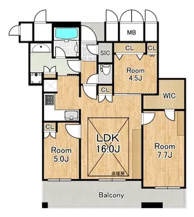 上本町ヒルズマーク【27階】の間取り