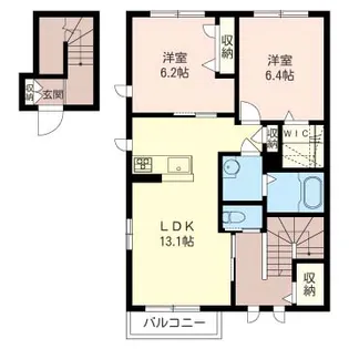 シャーメゾン パレスドバシ3【2階】の間取り