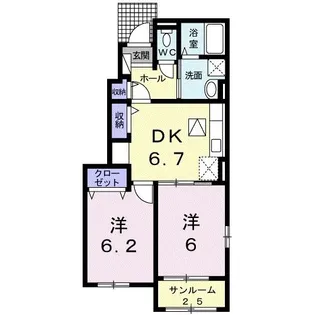 クオーレI【1階】の間取り