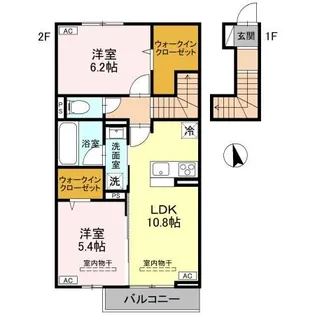 RESIDIA 東城南【2階】の間取り