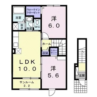 サニーガーデンI【2階】の間取り