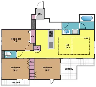仮)神山町メゾン【2階】の間取り
