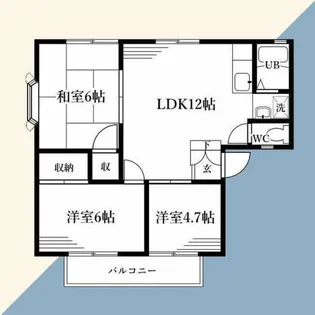 ハイツ田園A【1階】の間取り