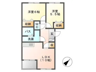 クオリティーハウスB QUALITY HOUSE B【1階】の間取り