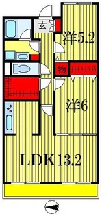 サイドパーク山手参番館【1階】の間取り