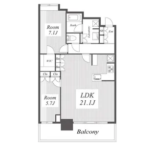 プラウドタワー名古屋栄【27階】の間取り