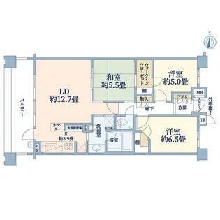 サンクタス菊名リネアストリシア【4階】の間取り