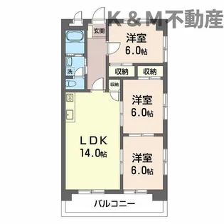サンライフ倉橋【3階】の間取り