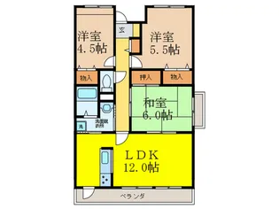 レルシ-ル南茨木【2階】の間取り