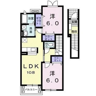 フィオーレ勝山A【2階】の間取り